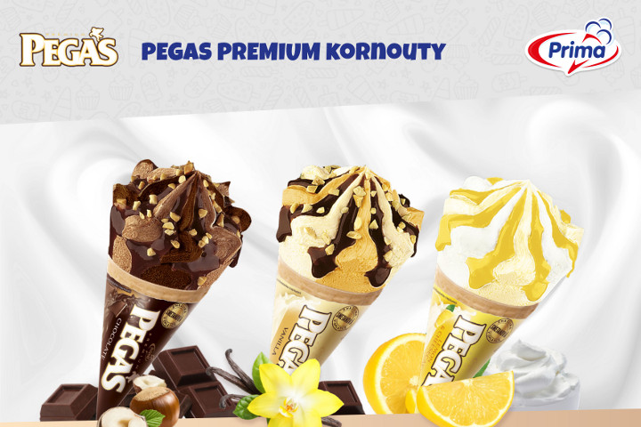Pegas Premium | Kornouty Vanilla, Chocolate a Lemon Cheesecake