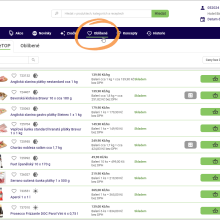 mujBidfood.cz | 'Oblíbené' aneb šablony – automatická šablona mojeTOP
