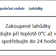 Příklad označení B | cedule | lahůdky