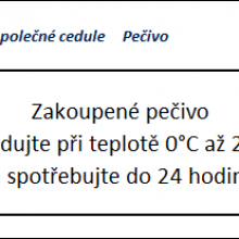 Příklad označení B | cedule | pečivo