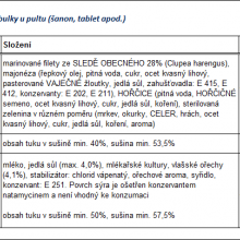 Příklad označení B + C | tabulka u pultu