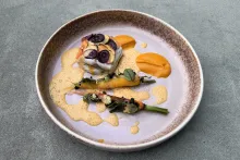 Marco Giampaoli | Mořský vlk, mrkve, citrusy, kaviár, Oscietra, zázvorový buerreblanc