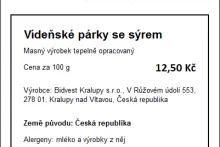 Příklad označení A + B | cenovka | uzeniny