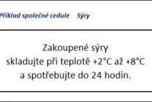 Příklad označení B | cedule | sýry